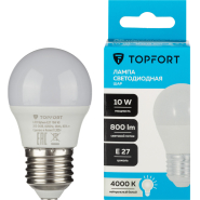Лампа светодиодная Topfort E27 10W 4000K шар Лампа светодиодная Topfort E27 10W 4000K шар